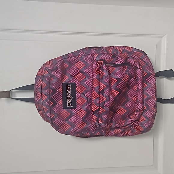 Jansport Superbreak T501 Lightweight Backpack Gray Forge Pink Purple Diamond - Picture 1 of 13